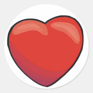 Red Valentine Heart Classic Round Sticker
