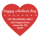 Red Valentine Heart-Shaped Return Address Labels