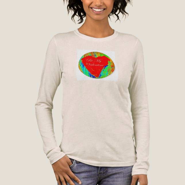 red valentine heart  Tri-Blend shirt (Front)