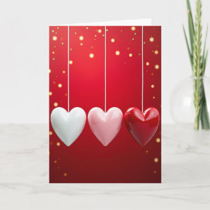 Red Valentine Hearts Card