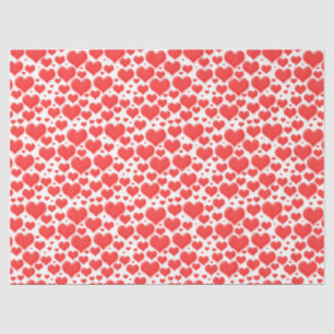 Red Valentine Hearts Floating Pattern Tissue Paper