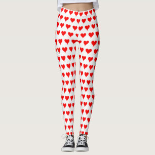 Red Valentine Hearts Leggings