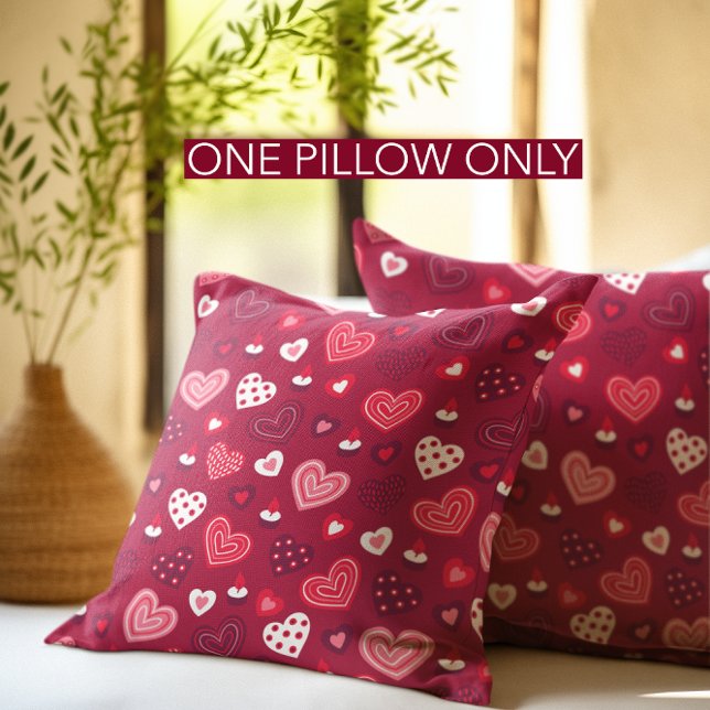 Red Valentine hearts pattern Cushion (Creator Uploaded)