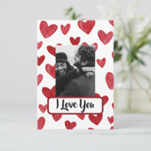 Red Valentine’s Card with Photo & Love Message