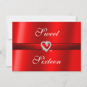 Red Valentine, Wedding, Sweet Sixteen  Invitation