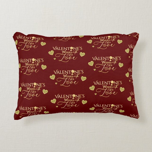 Red Valentine's Day Calligraphy Decorative Cushion (Front)