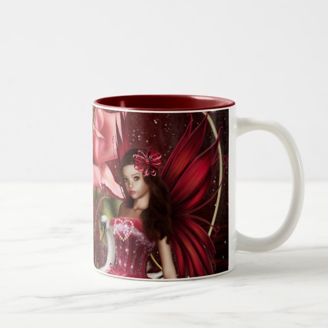 Red Valentine's Day Fairy Two-Tone Coffee Mug (Right)