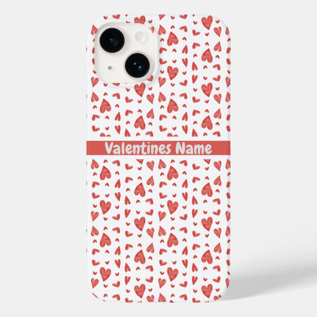 Red valentines day hearts Case-Mate iPhone case (Back)