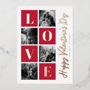 Red Valentine's Day LOVE Photo Grid