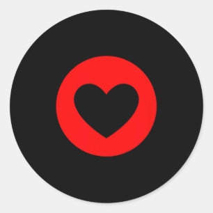 Red Valentines Heart  Classic Round Sticker
