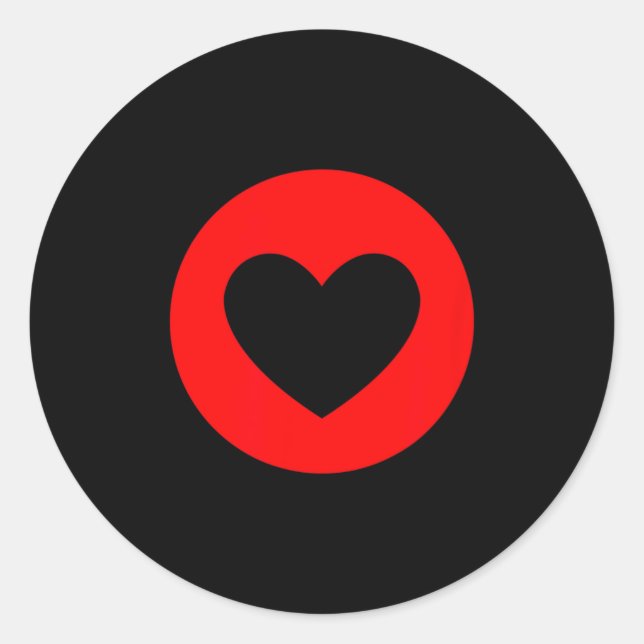 Red Valentines Heart  Classic Round Sticker (Front)