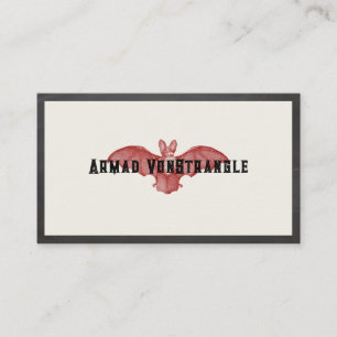 Red Vampire Bat Halloween Business Card