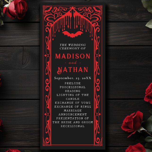 Red Vampire Cathedral Gothic Wedding Programme (Creator Uploaded)