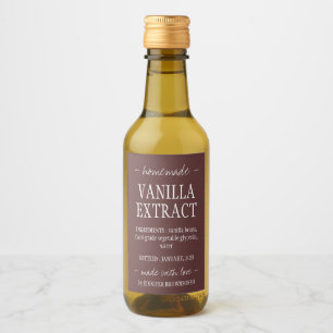 Red Vanilla Extract Bottle Homemade with love Wine Label