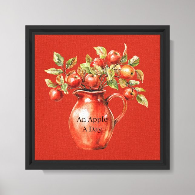 Red Vase Apples Canvas Print (Front)
