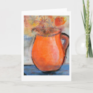 Red Vase Note Card in Brad Hines Pastel Painting
