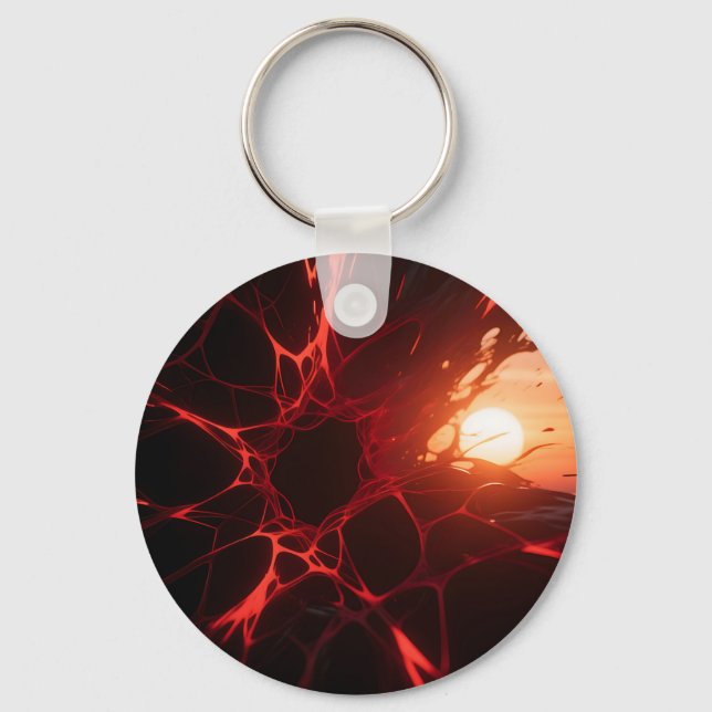 Red Veins Sunset Abyss Key Ring (Front)
