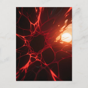 Red Veins Sunset Abyss Postcard
