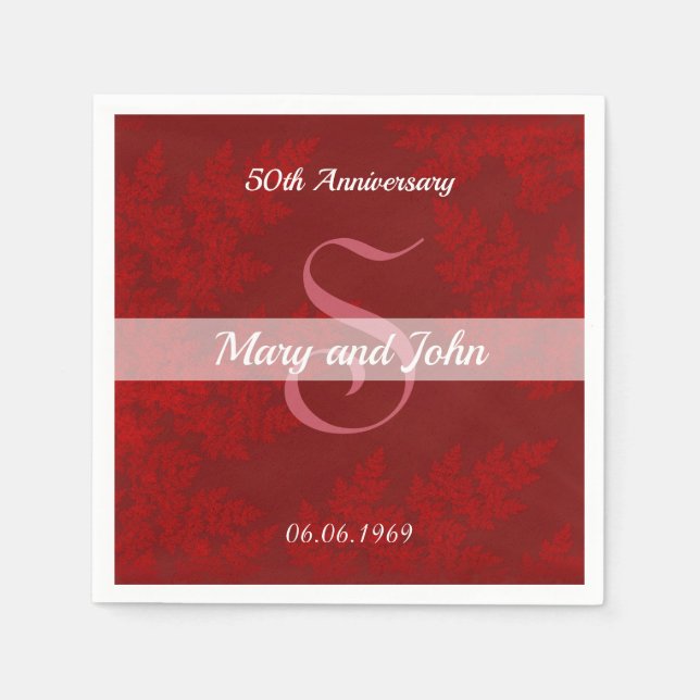 Red Velvet Annivesary Napkin (Front)