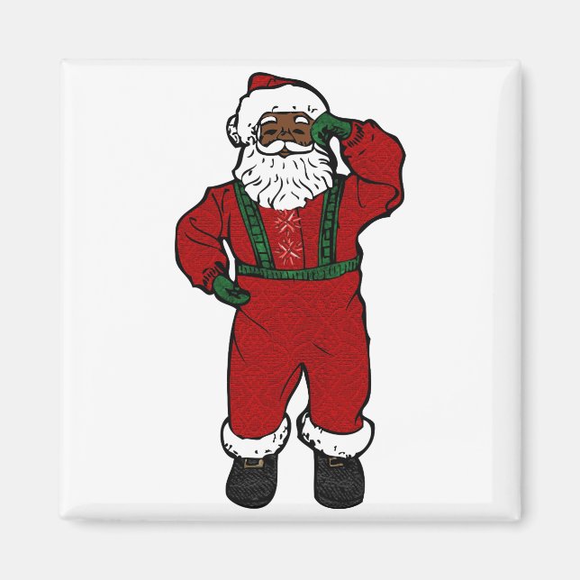 red velvet black santa magnet (Front)
