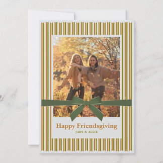 Red Velvet Bow Photo Happy Friendsgiving Holiday Card