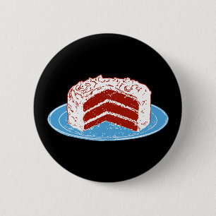 Red Velvet Cake 6 Cm Round Badge