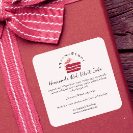 Red Velvet Cake Bakery Ingredient Product Bakery Square Sticker