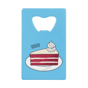 Red velvet cake cartoon illustration