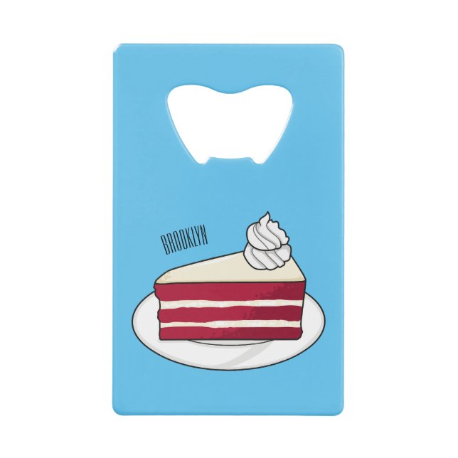 Red velvet cake cartoon illustration (Front)