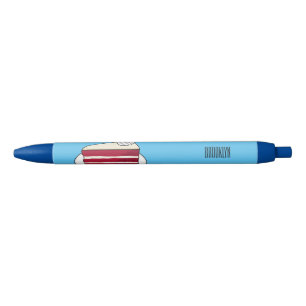 Red velvet cake cartoon illustration black ink pen