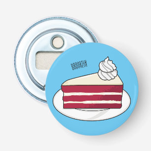 Red velvet cake cartoon illustration bottle opener