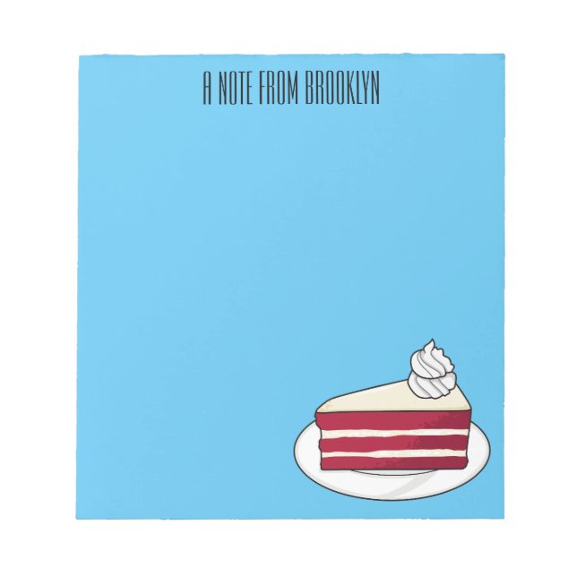 Red velvet cake cartoon illustration notepad (Front)
