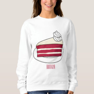 Red velvet cake cartoon illustration sweatshirt