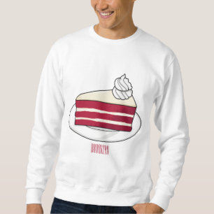 Red velvet cake cartoon illustration sweatshirt