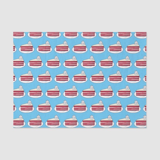 Red velvet cake cartoon illustration tissue paper (Front)