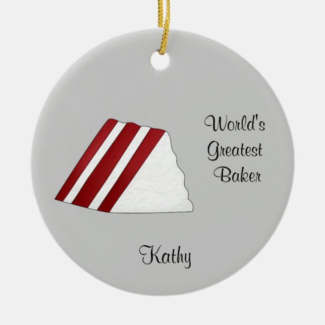 Red Velvet Cake Christmas Ornament (Front)