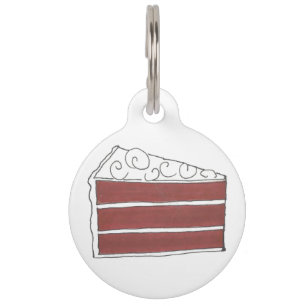 Red Velvet Cake Slice Cream Cheese Frosting Pastry Pet Tag
