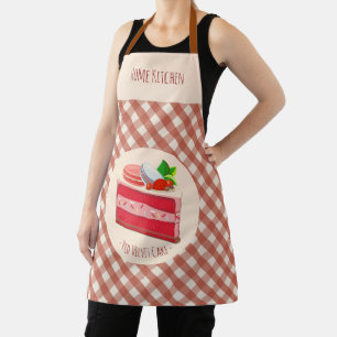 red velvet cake with strawberry cream cheese  apron