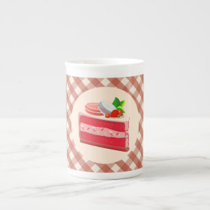 red velvet cake with strawberry cream cheese bone china mug