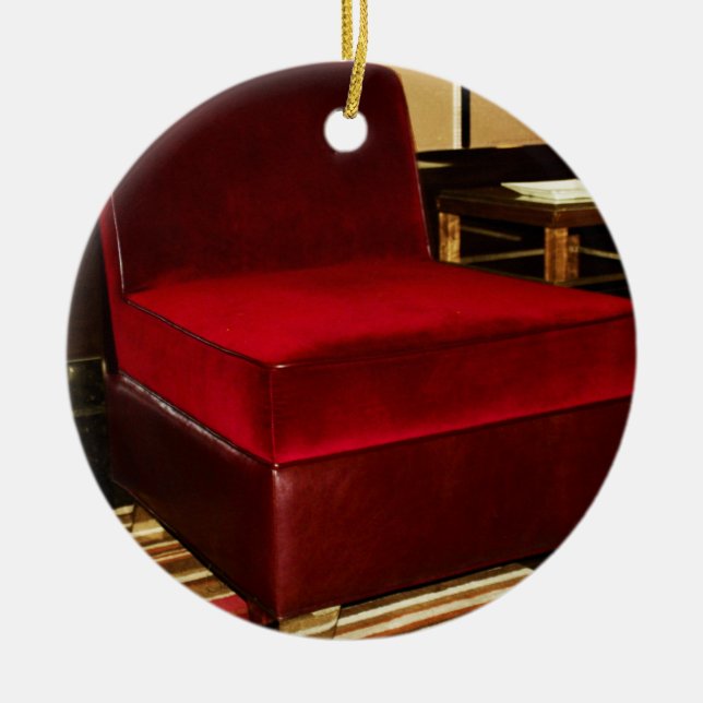 Red Velvet Chair Ceramic Tree Decoration (Front)