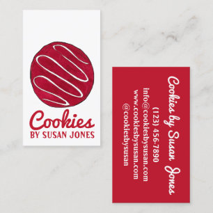 Red Velvet Cookie Bakery Pastry Chef Business Food Card