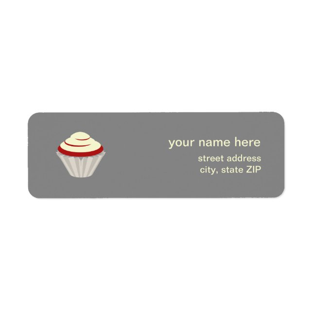 Red Velvet Cupcake Address Label (Front)