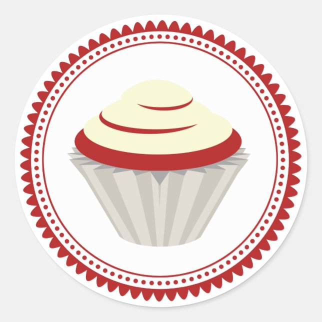 Red Velvet Cupcake Envelope Seal Sticker (Front)