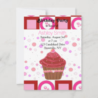 Red Velvet Cupcake Invitation