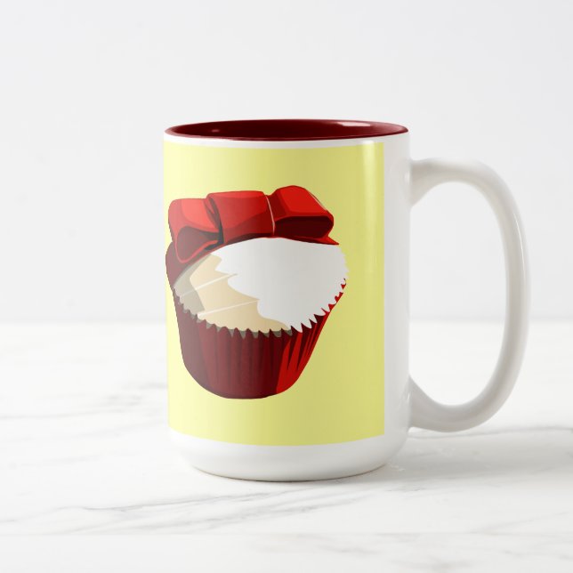 Red velvet cupcake with bow mug (Right)