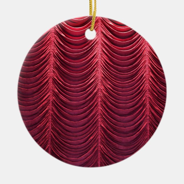 Red Velvet Curtain Ceramic Tree Decoration (Front)