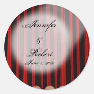 Red Velvet Curtain Stage Wedding Envelope Seal