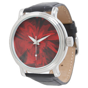 Red Velvet Flower Watch