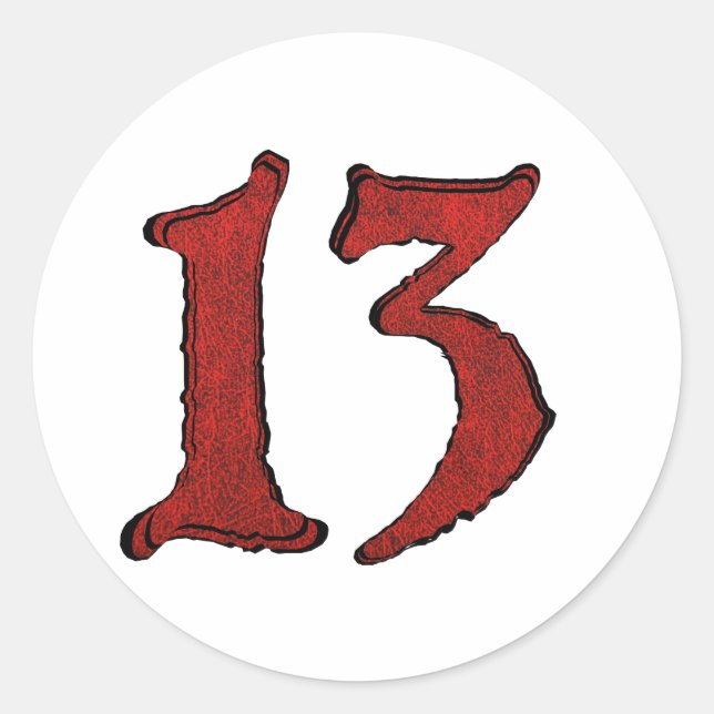 Red Velvet Holiday Number Series. Classic Round Sticker (Front)