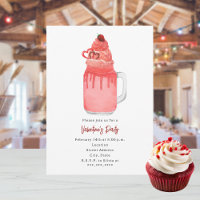 Red Velvet Milkshake Valentine's Party Invite
